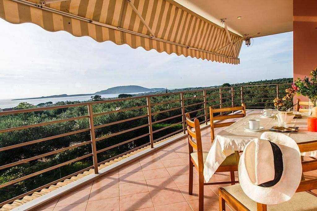 Magical sunset flat in an olive grove by the beach